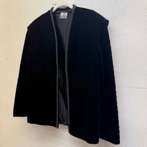 Vintage The Flick Quilted Velvet Jacket M Structured Shoulders Evening Wear